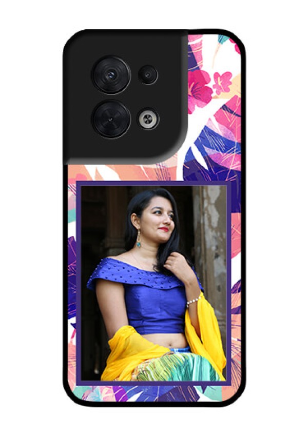 Oppo Reno 8 5G Custom Glass Mobile Case - Abstract Floral Design