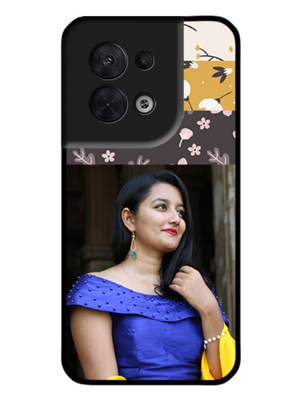 Custom Oppo Reno 8 5G Custom Glass Phone Case - Stylish Floral Design