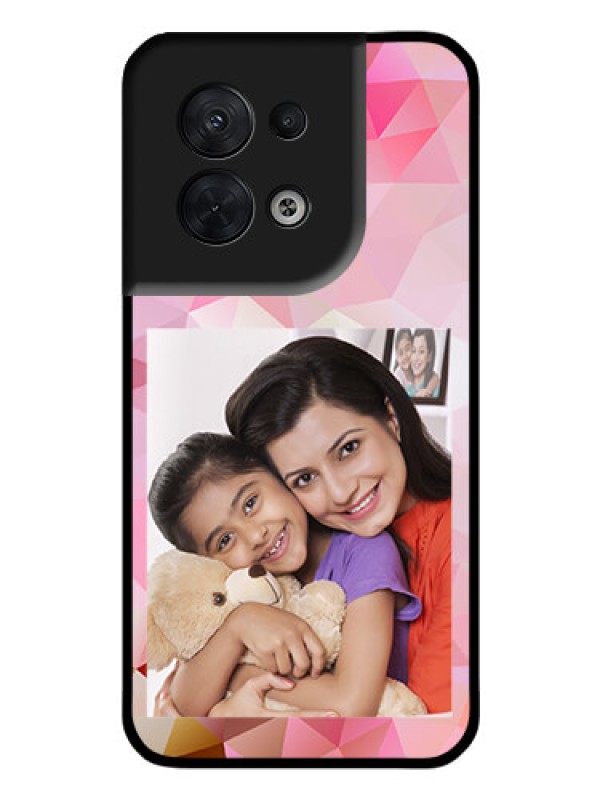 Custom Oppo Reno 8 5G Photo Printing on Glass Case - Abstract Triangle Design