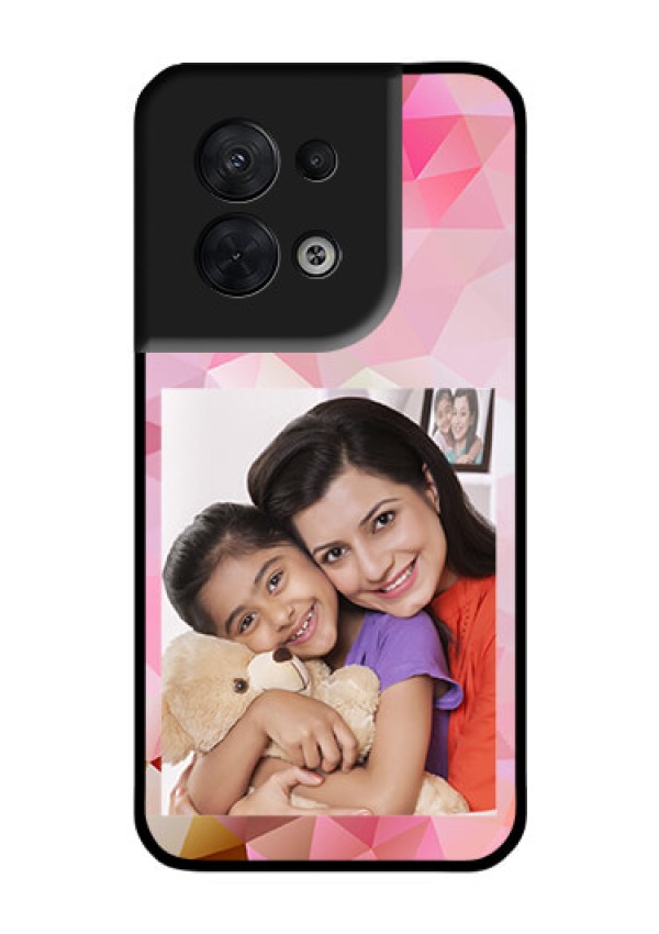 Oppo Reno 8 5G Photo Printing on Glass Case - Abstract Triangle Design