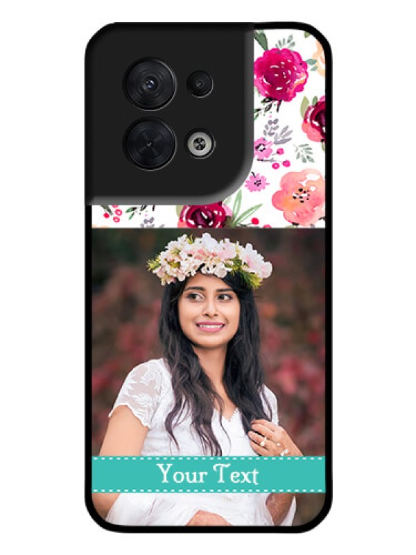 Custom Oppo Reno 8 5G Custom Glass Phone Case - Watercolor Floral Design