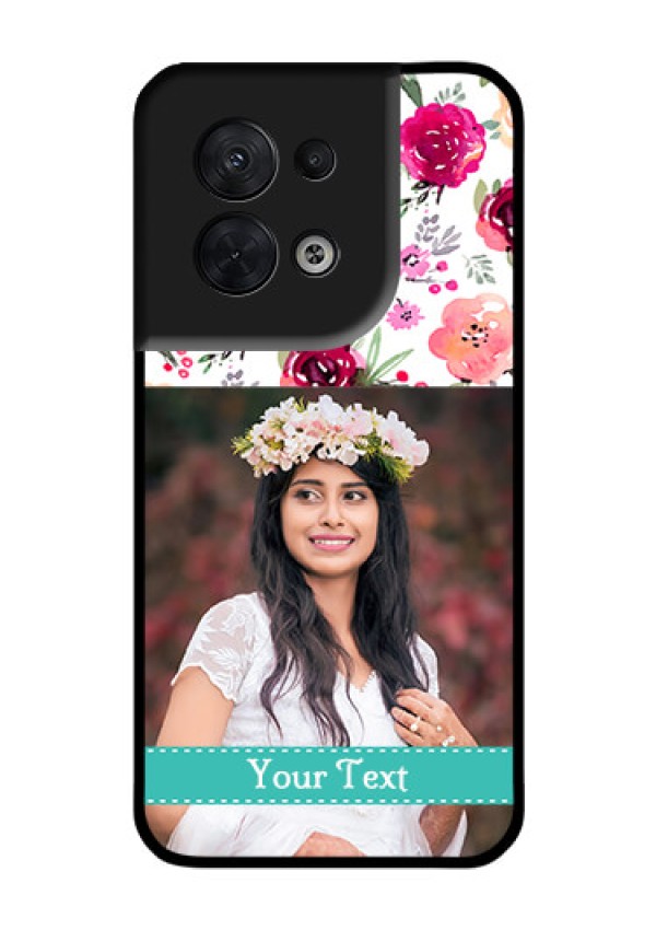 Oppo Reno 8 5G Custom Glass Phone Case - Watercolor Floral Design