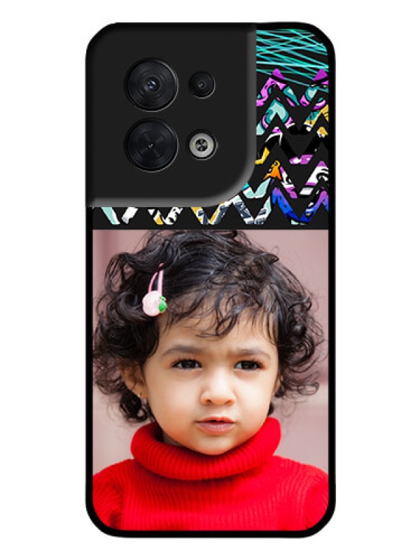 Custom Oppo Reno 8 5G Personalized Glass Phone Case - Neon Abstract Design