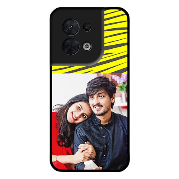 Oppo Reno 8 5G Photo Printing on Glass Case - Yellow Abstract Design