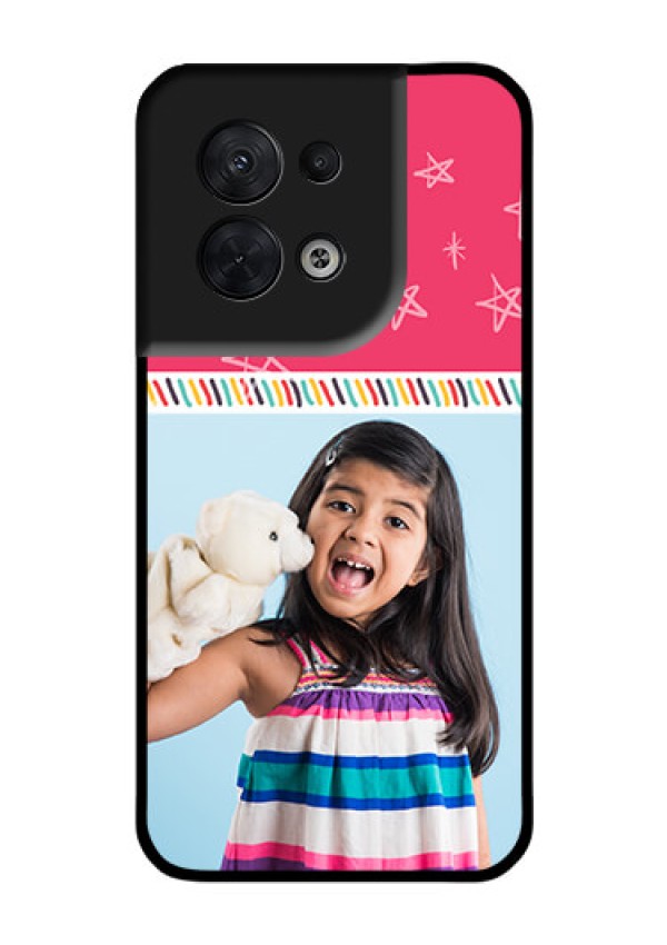 Oppo Reno 8 5G Personalized Glass Phone Case - Line art design