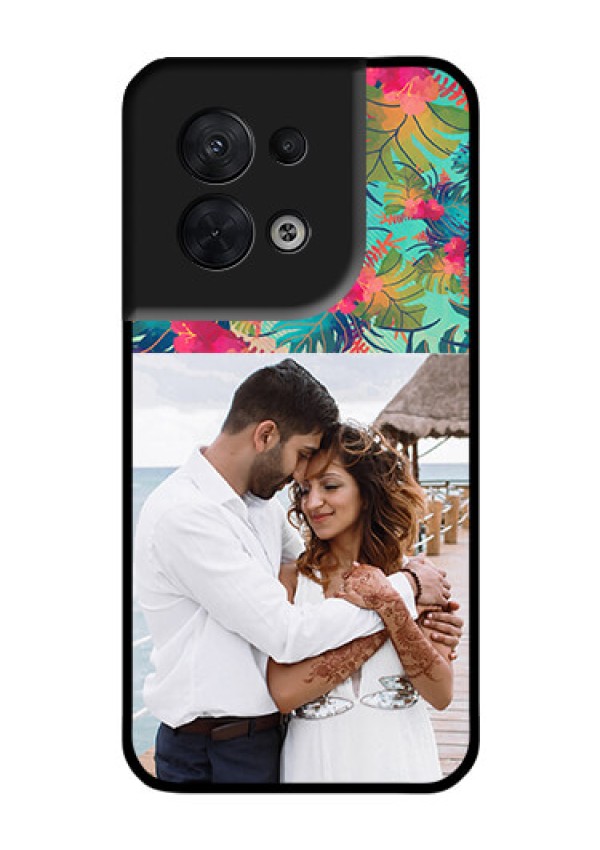 Oppo Reno 8 5G Photo Printing on Glass Case - Watercolor Floral Design