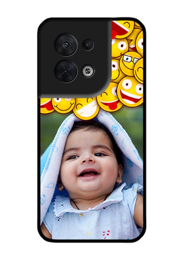 Oppo Reno 8 5G Custom Glass Mobile Case - with Smiley Emoji Design