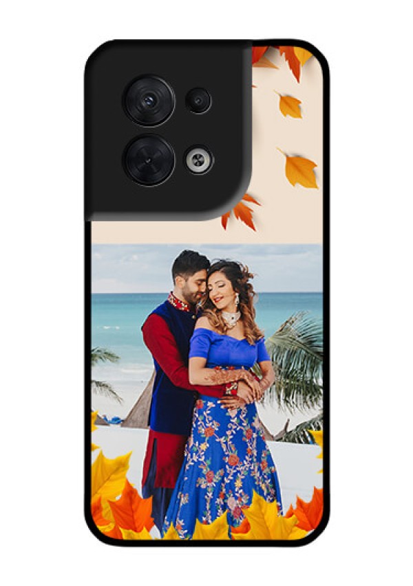 Oppo Reno 8 5G Photo Printing on Glass Case - Autumn Maple Leaves Design