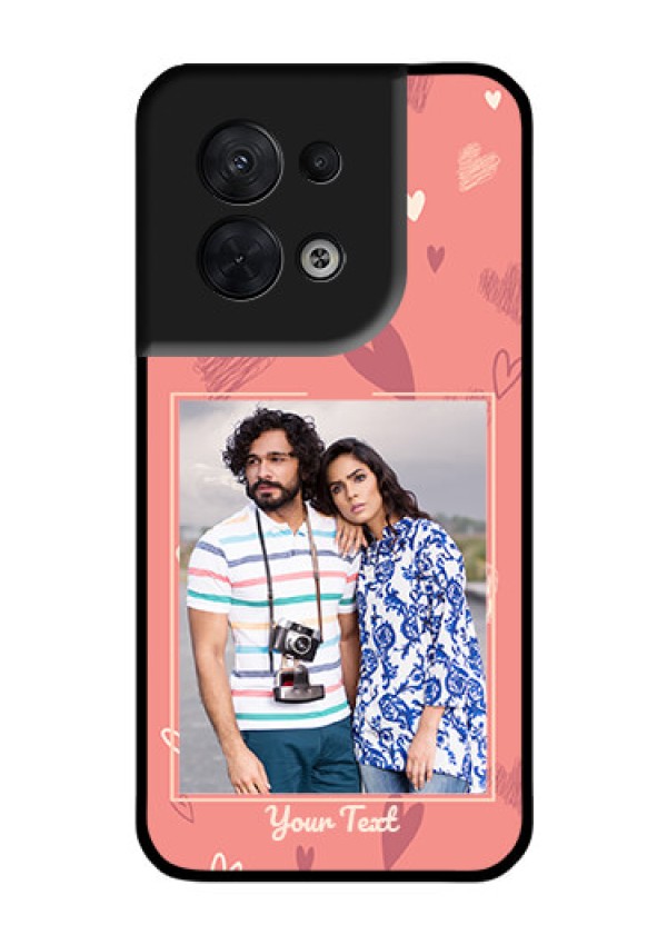 Oppo Reno 8 5G Custom Glass Phone Case - Love doodle art Design