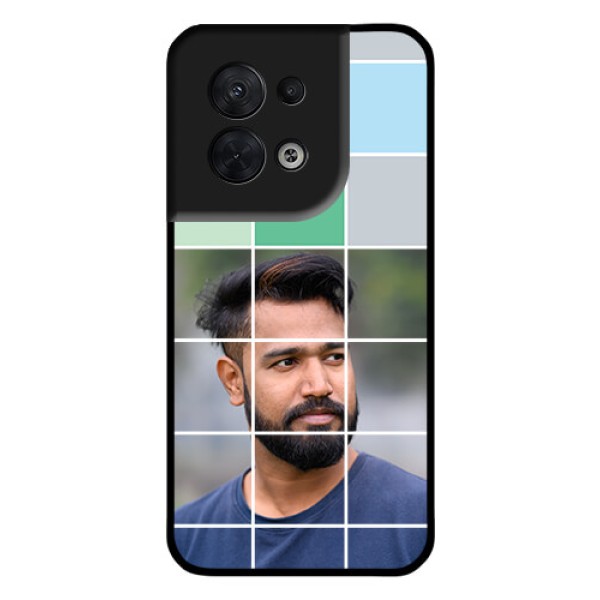 Oppo Reno 8 5G Photo Printing on Glass Case - with white box pattern