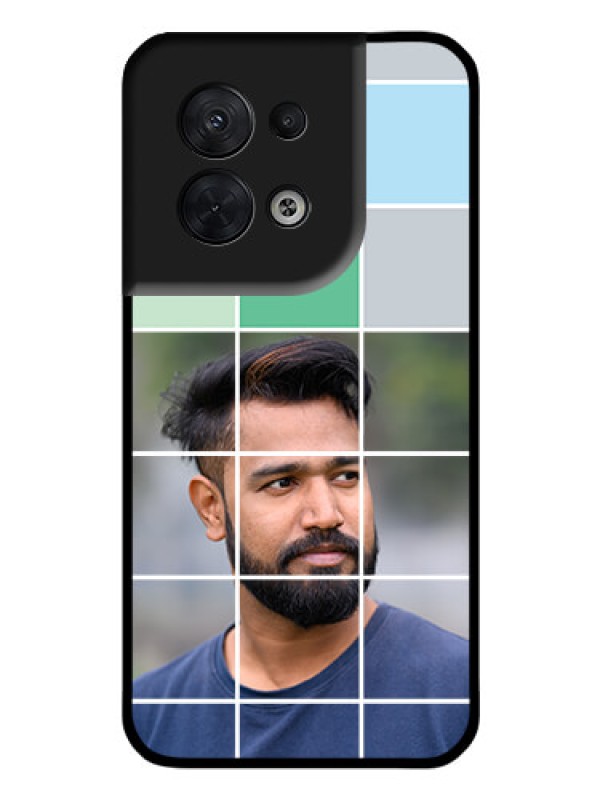 Custom Oppo Reno 8 5G Photo Printing on Glass Case - with white box pattern