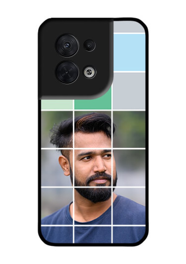 Oppo Reno 8 5G Photo Printing on Glass Case - with white box pattern