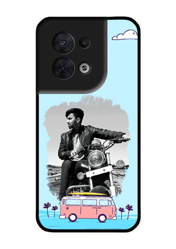 Oppo Reno 8 5G Photo Printing on Glass Case - Travel & Adventure Design