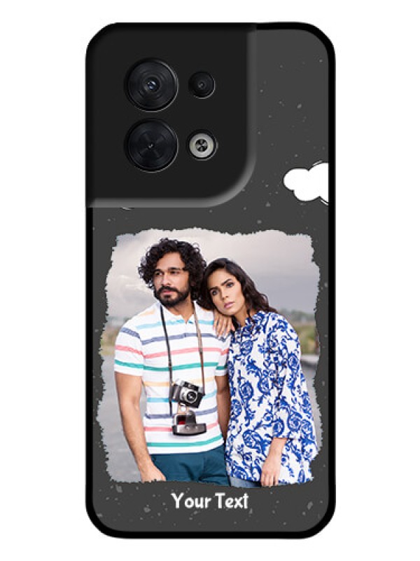 Custom Oppo Reno 8 5G Custom Glass Phone Case - Splashes with love doodles Design