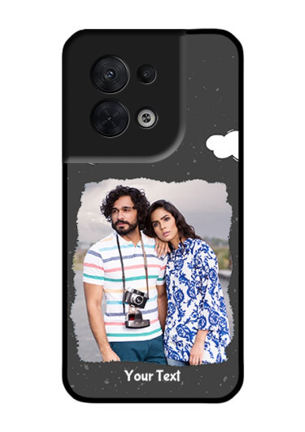 Oppo Reno 8 5G Custom Glass Phone Case - Splashes with love doodles Design