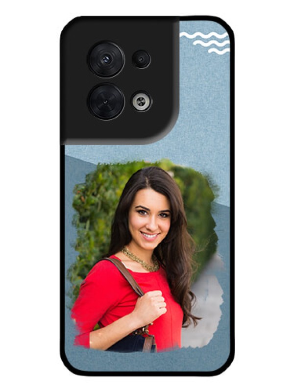 Custom Oppo Reno 8 5G Custom Glass Mobile Case - Grunge Line Art Design