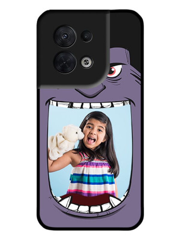 Custom Oppo Reno 8 5G Custom Glass Phone Case - Angry Monster Design