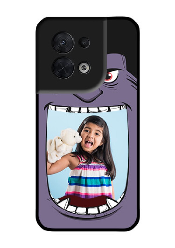Oppo Reno 8 5G Custom Glass Phone Case - Angry Monster Design