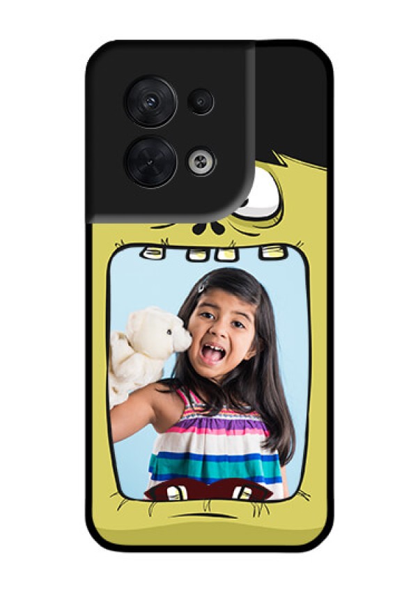 Oppo Reno 8 5G Personalized Glass Phone Case - Cartoon monster back case Design