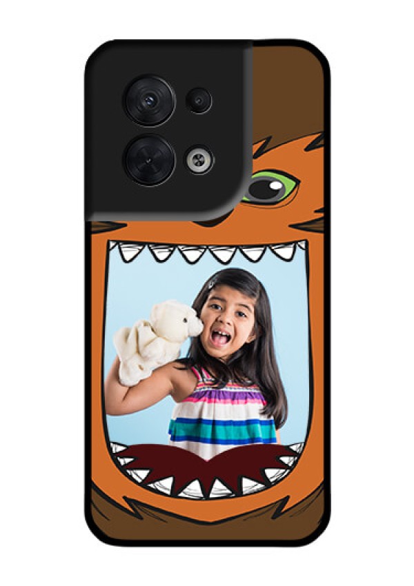 Oppo Reno 8 5G Photo Printing on Glass Case - Owl Monster Back Case Design