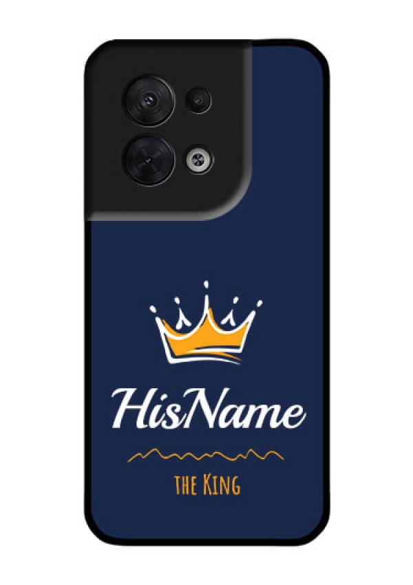 Oppo Reno 8 5G Glass Phone Case King with Name
