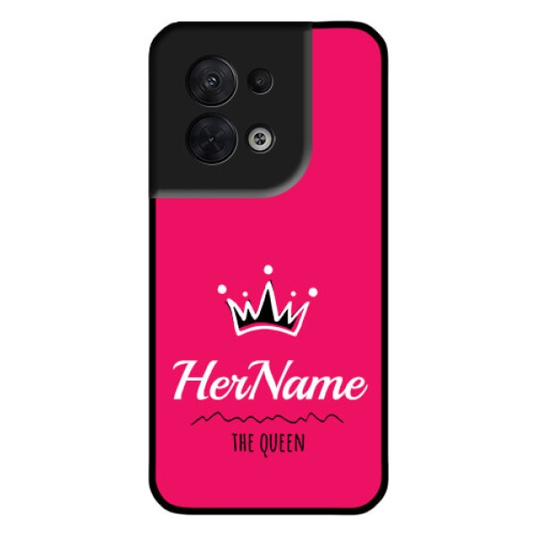 Oppo Reno 8 5G Glass Phone Case Queen with Name Oppo Reno 8 5G Glass Phone Case Queen with Name