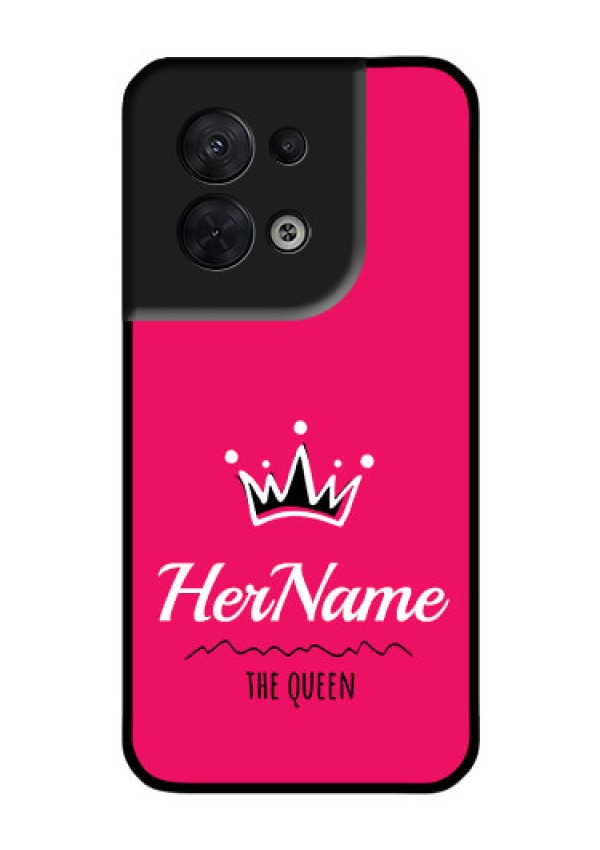 Oppo Reno 8 5G Glass Phone Case Queen with Name