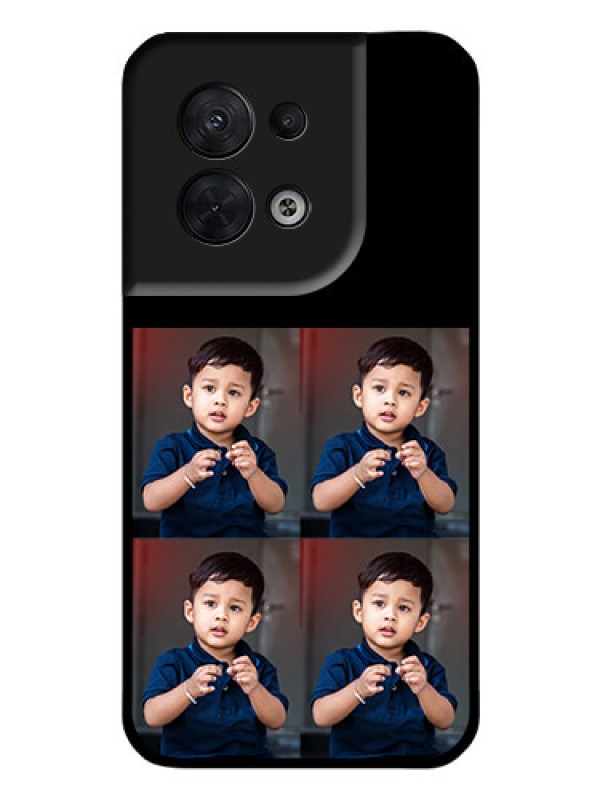 Custom Oppo Reno 8 5G 4 Image Holder on Glass Mobile Cover