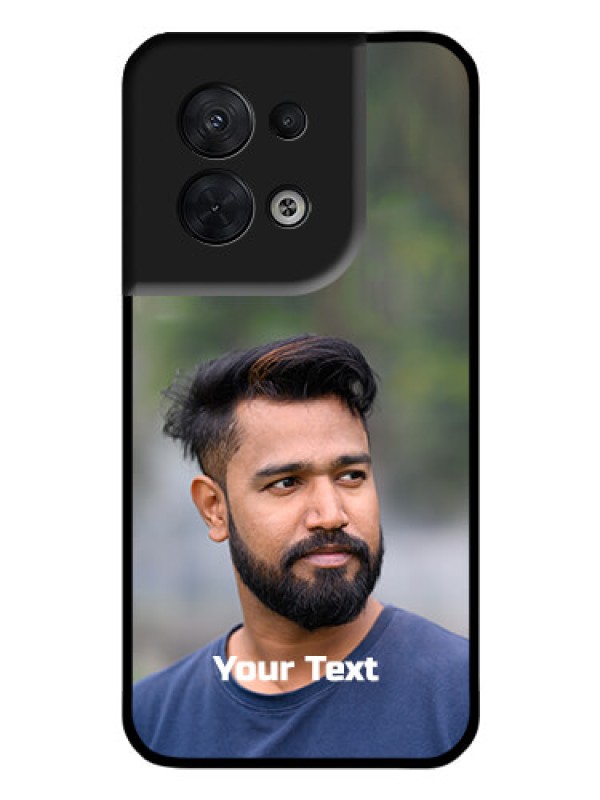 Custom Oppo Reno 8 5G Glass Mobile Cover: Photo with Text