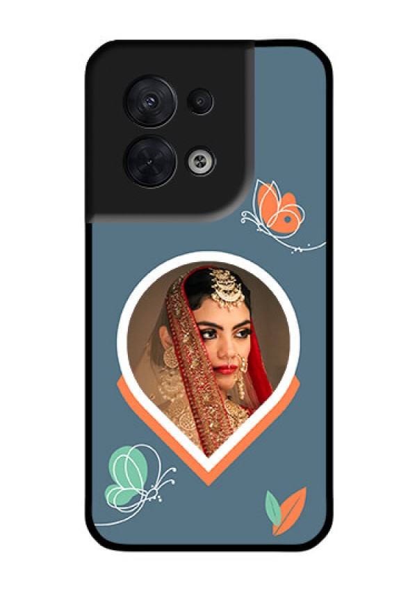 Oppo Reno 8 5G Custom Glass Mobile Case - Droplet Butterflies Design