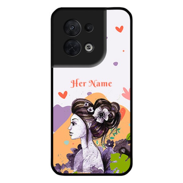 Oppo Reno 8 5G Personalized Glass Phone Case - Woman And Nature Design