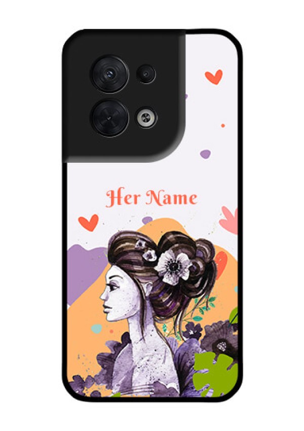 Oppo Reno 8 5G Personalized Glass Phone Case - Woman And Nature Design