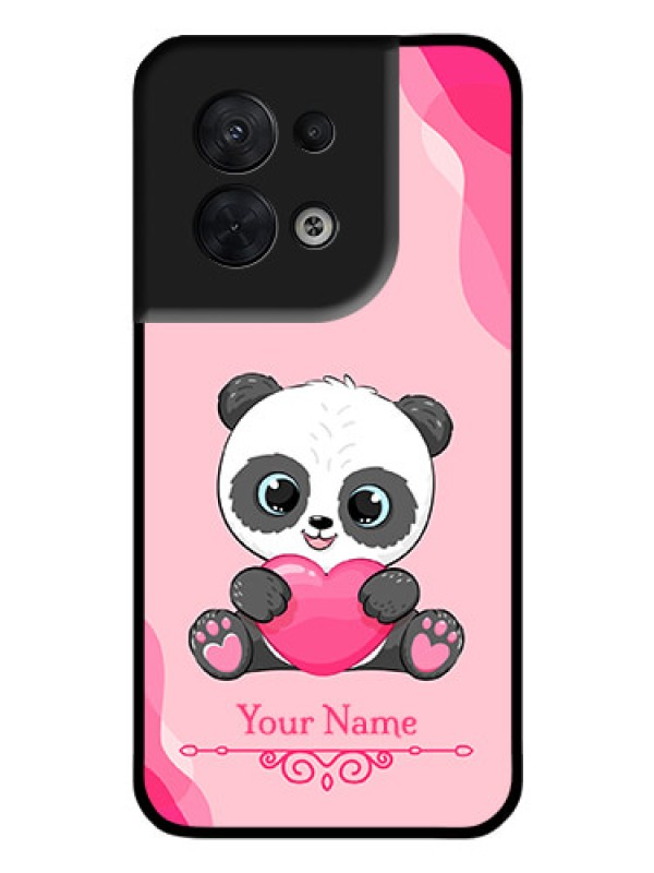 Custom Oppo Reno 8 5G Custom Glass Mobile Case - Cute Panda Design