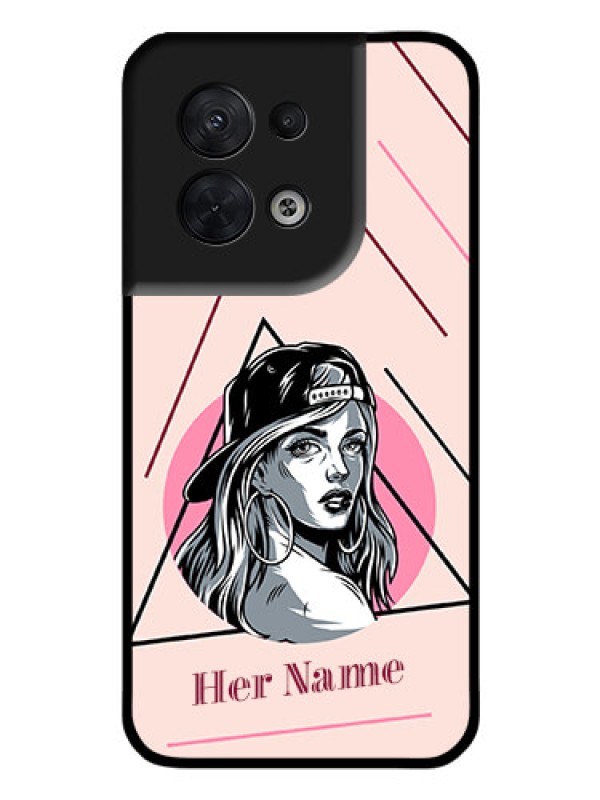 Custom Oppo Reno 8 5G Personalized Glass Phone Case - Rockstar Girl Design