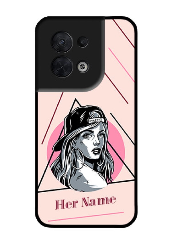 Oppo Reno 8 5G Personalized Glass Phone Case - Rockstar Girl Design