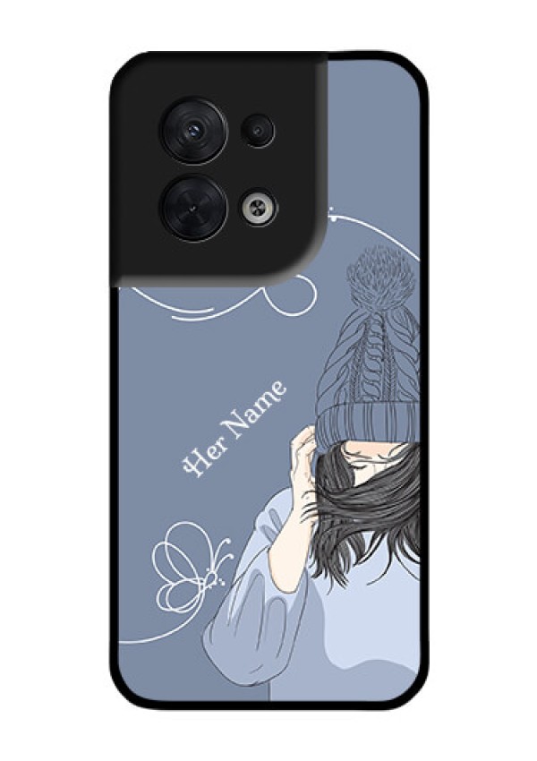Oppo Reno 8 5G Custom Glass Mobile Case - Girl in winter outfit Design