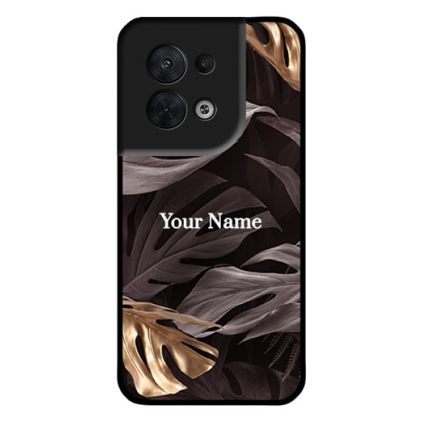 Oppo Reno 8 5G Personalised Glass Phone Case - Wild Leaves digital paint Design Oppo Reno 8 5G Personalised Glass Phone Case - Wild Leaves digital paint Design