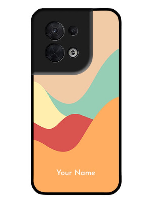 Custom Oppo Reno 8 5G Personalized Glass Phone Case - Ocean Waves Multi-colour Design