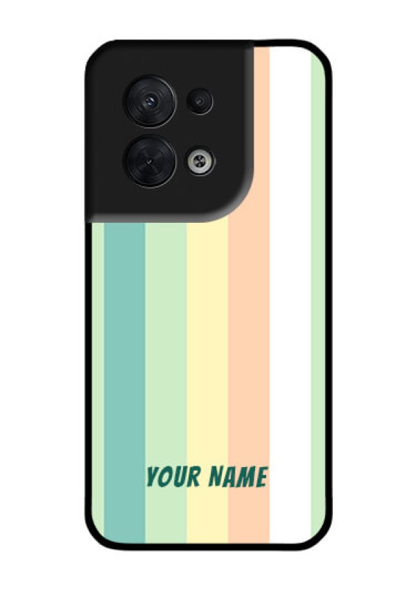 Oppo Reno 8 5G Photo Printing on Glass Case - Multi-colour Stripes Design