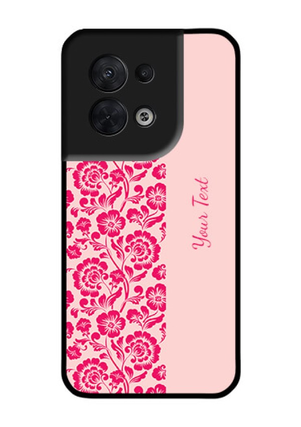 Oppo Reno 8 5G Custom Glass Phone Case - Attractive Floral Pattern Design