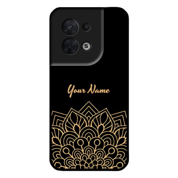 Oppo Reno 8 5G Custom Glass Phone Case - Golden mandala Design