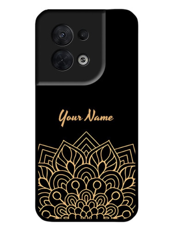 Custom Oppo Reno 8 5G Custom Glass Phone Case - Golden mandala Design