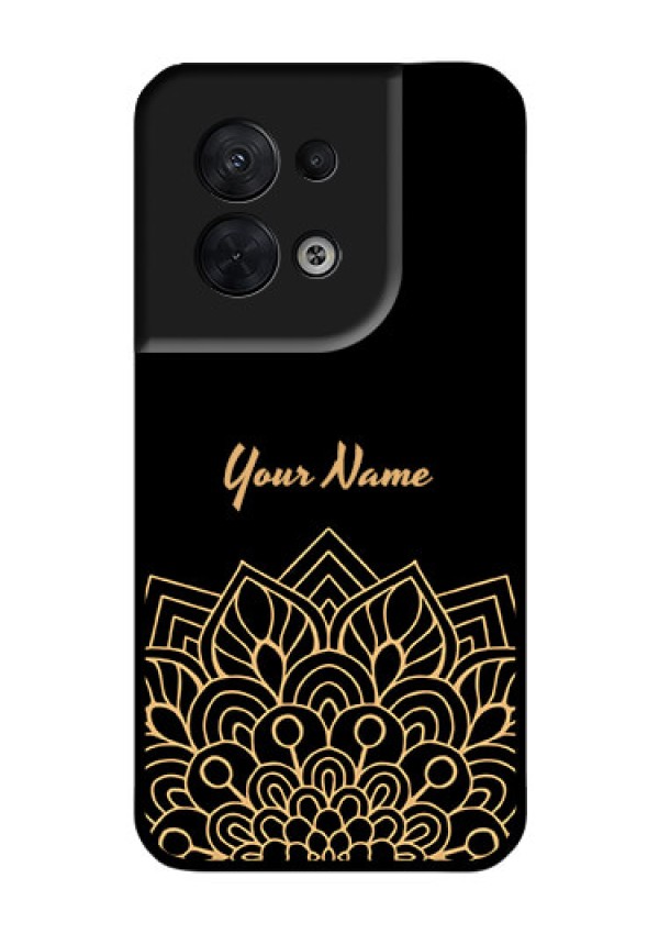 Oppo Reno 8 5G Custom Glass Phone Case - Golden mandala Design