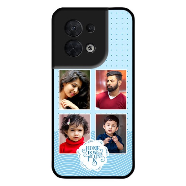 Oppo Reno 8 5G Custom Glass Phone Case - Cute love quote with 4 pic upload Design Oppo Reno 8 5G Custom Glass Phone Case - Cute love quote with 4 pic upload Design
