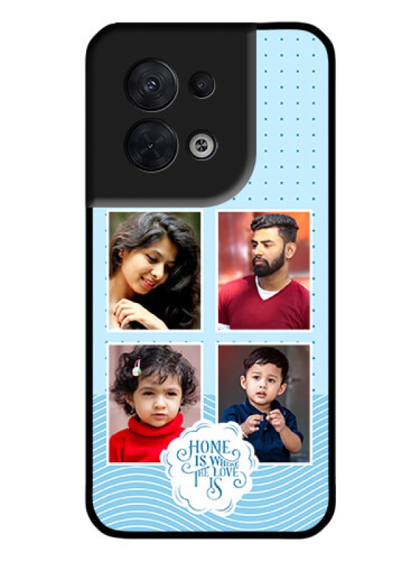 Custom Oppo Reno 8 5G Custom Glass Phone Case - Cute love quote with 4 pic upload Design
