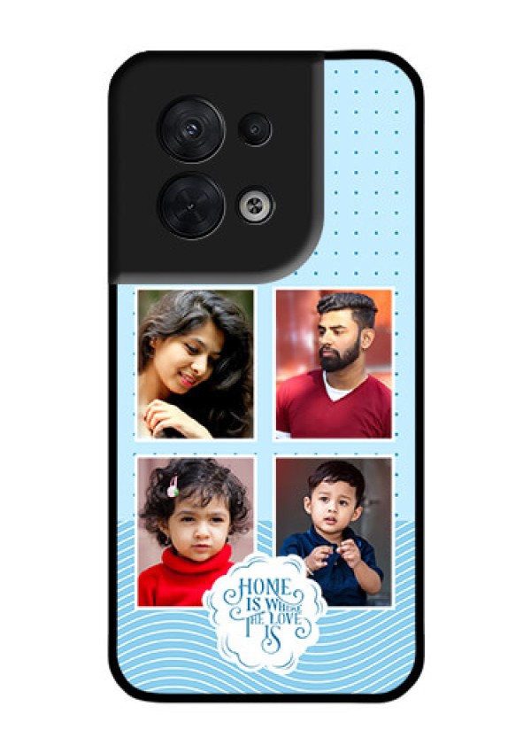 Oppo Reno 8 5G Custom Glass Phone Case - Cute love quote with 4 pic upload Design