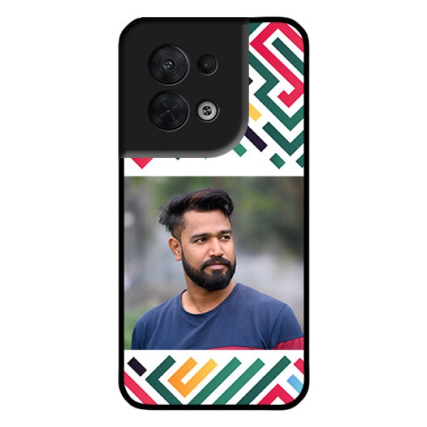 Oppo Reno 8 5G Personalized Glass Phone Case - Colorful Maze Pattern Design Oppo Reno 8 5G Personalized Glass Phone Case - Colorful Maze Pattern Design