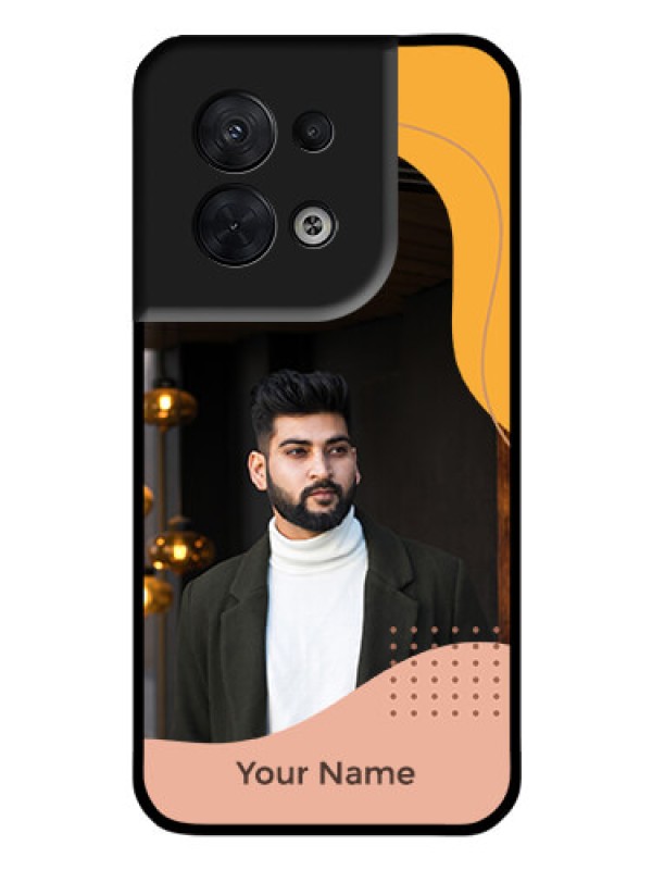 Custom Oppo Reno 8 5G Personalized Glass Phone Case - Tri-coloured overlay design