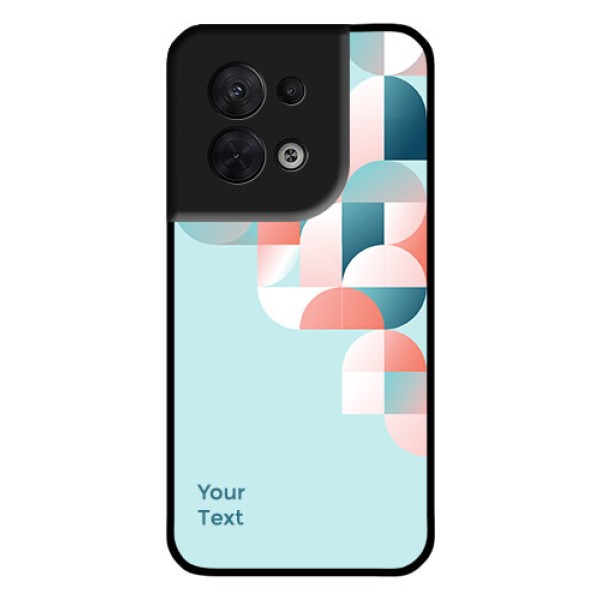 Oppo Reno 8 5G Custom Glass Phone Case - Stylish Semi-circle Pattern Design