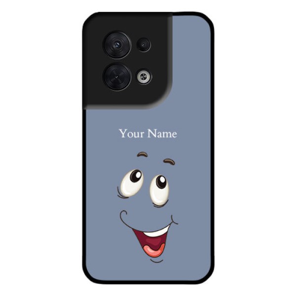 Oppo Reno 8 5G Photo Printing on Glass Case - Laughing Cartoon Face Design